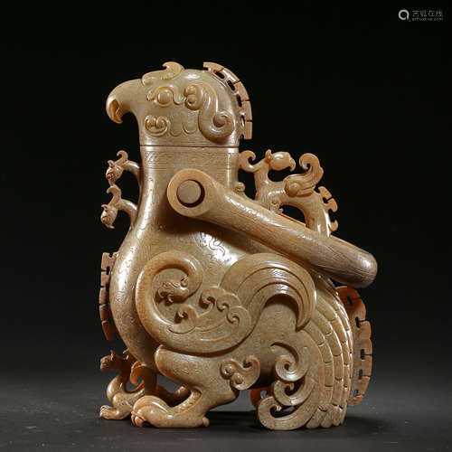 CHINESE HAN DYNASTY HETIAN JADE TILIANG VASE