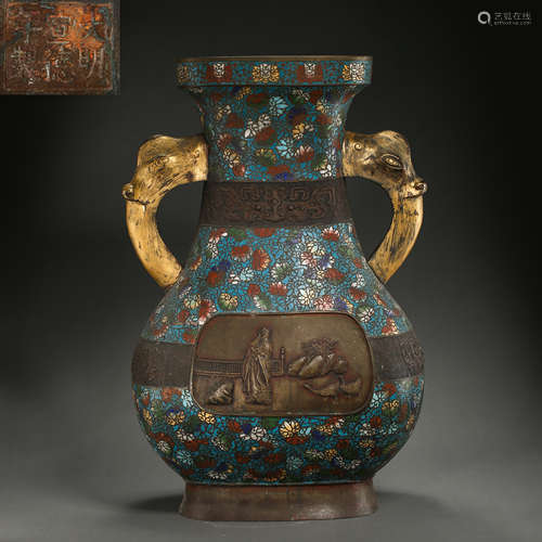 OLD CHINESE CLOISONNE AMPHORAE