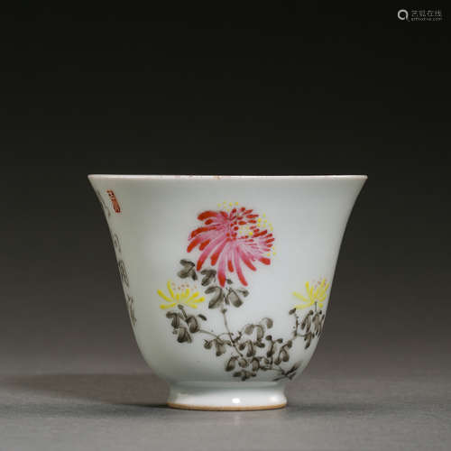 CHINESE QING DYNASTY FAMILLE ROSE CUP