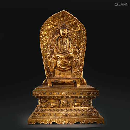 SEATED GILT BRONZE BUDDHA IN MING DYNASTY, CHINA