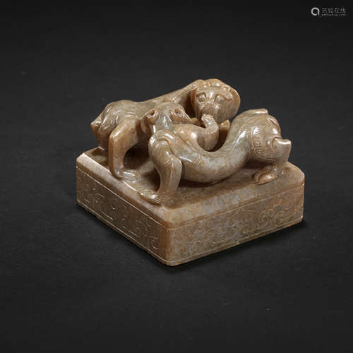 OLD CHINESE HETIAN JADE SEAL