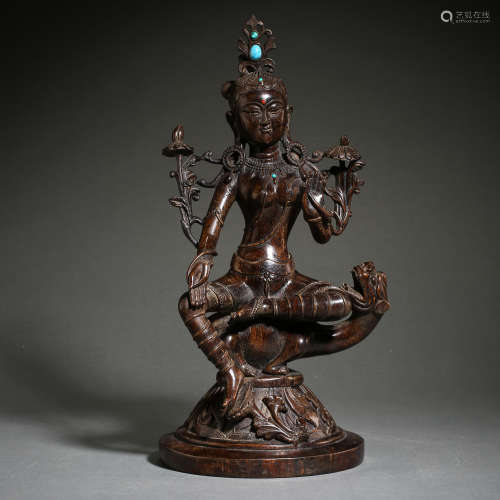 SEATED AGARWOOD GUANYIN STATUE IN QING DYNASTY, CHINA