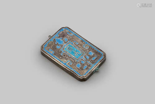 An enamelled silver 'abstinence' plaque Qing dynasty