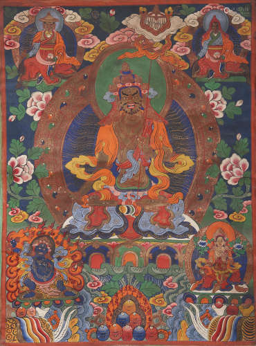 A thangka of Wrathful Padmasambhava Mid-20th century