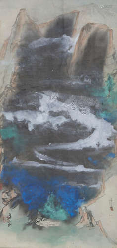 Zhang Daqian (1899-1983) Wu Gorge in Splashed Colour
