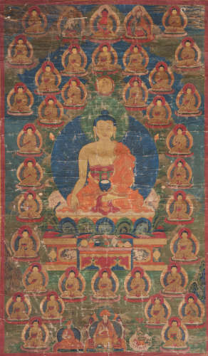 A Thangka of Bhaisajyaguru First half, 20th century