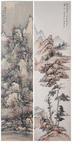 Tao Yun (1911-2004), Luo Dangu (1873-?) Two Landscapes