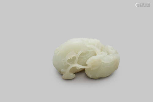 A pale-celadon jade 'mandarin duck' carving 18th/ 19th centu...