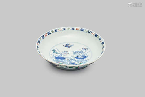 A doucai 'lotus pond' plate Chenghua six-character mark, Qin...