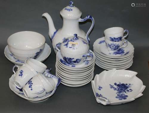 A Royal Copenhagen porcelain coffee service decorated with f...