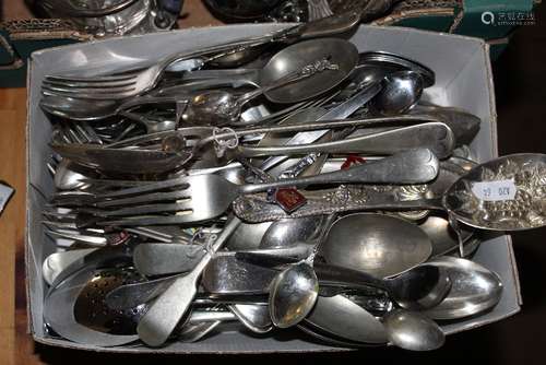 A large quantity of mixed silver-plated cutlery