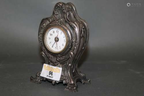 An early 20th century French silver-plated cased mantle time...