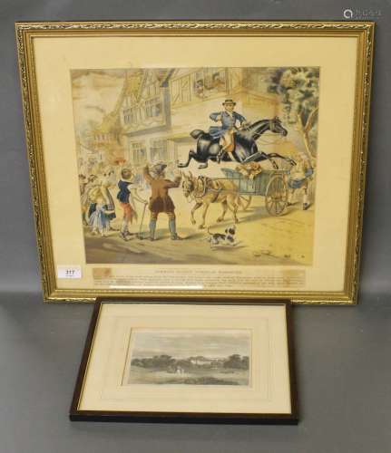 A late 19th century coloured print, entitled Turpin's flight...