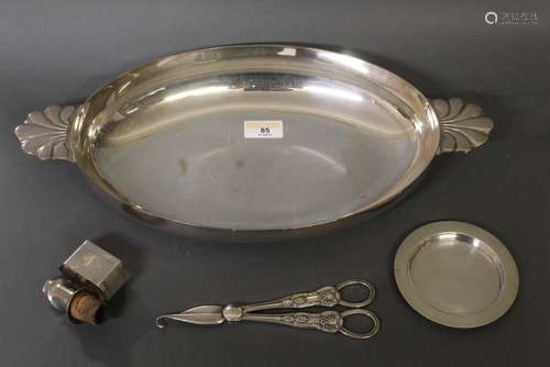 A Belgian silver plated oval two handled entree dish or bowl...