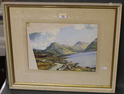 G Trevor, watercolour, Wastwater, mounted, framed and glazed...