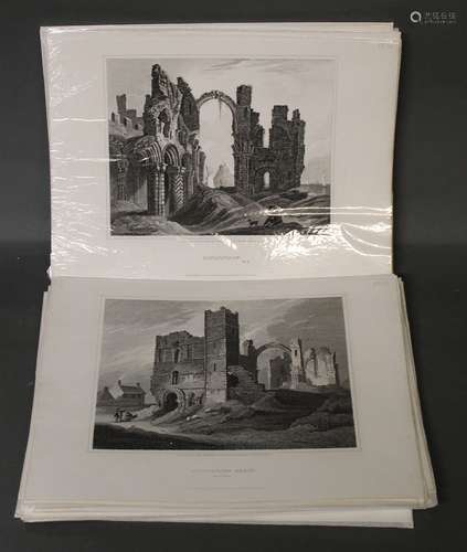 A collection of 35 copper plate engravings of Northumberland...