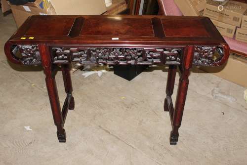 A early 20th century Chinese rosewood and burr veneer altar ...