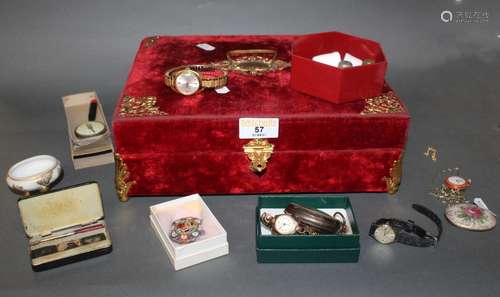 Two ladies 9ct gold cased wrist watches with expanding brace...