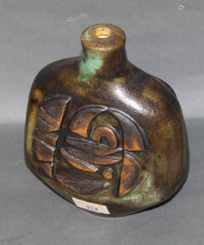 A Mid to late 20th century pottery table lamp base, in the m...