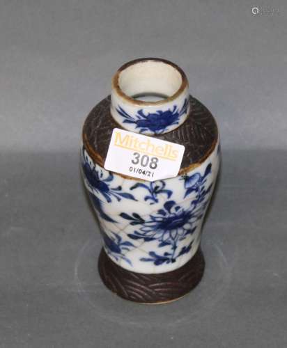 A small Chinese baluster vase, decorated with blossom and bi...