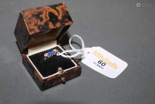 An Edwardian gold coloured metal (thought 18ct) diamond and ...