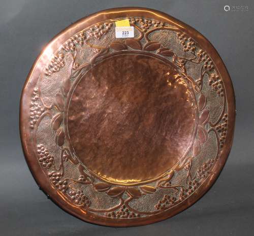 A good early 20th century Arts and Crafts hammered copper ch...