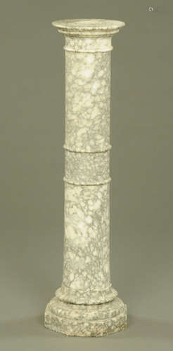 A marble column, with moulded lip and turned sections raised...