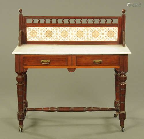 A Victorian marble topped washstand,