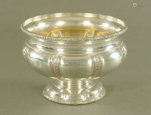 A large American silver punch bowl by Reed and Barton,