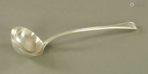 A Victorian silver Old English thread pattern ladle, by Geor...