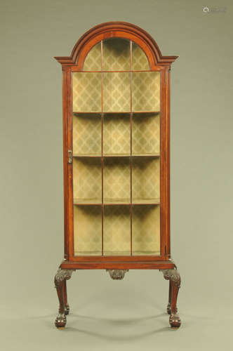 A Queen Anne style mahogany display cabinet,