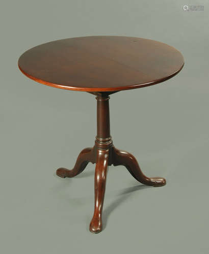 A George III mahogany tripod table,