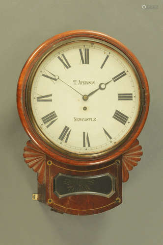 A Regency mahogany brass strung single fusee drop dial wall ...