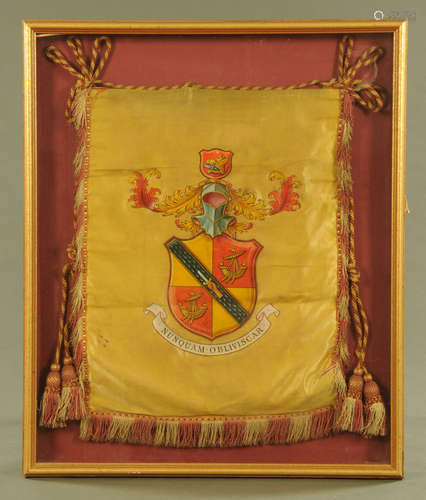 A 19th century pennant, with coat of arms, Cunard family, fr...