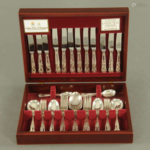 An Arthur Price canteen of silver plated Kings pattern cutle...