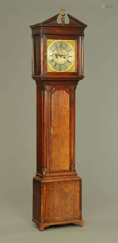 A George III mahogany and walnut longcase clock,