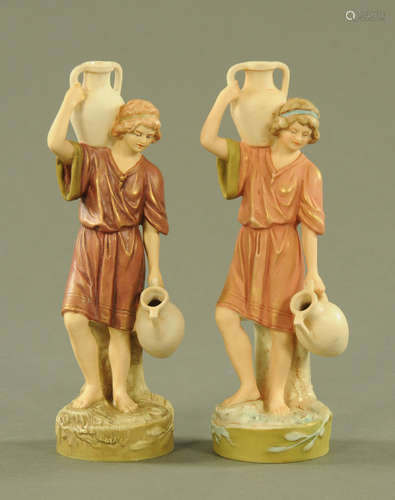 Two Royal Dux female water carriers, impressed 2264 and 2265...