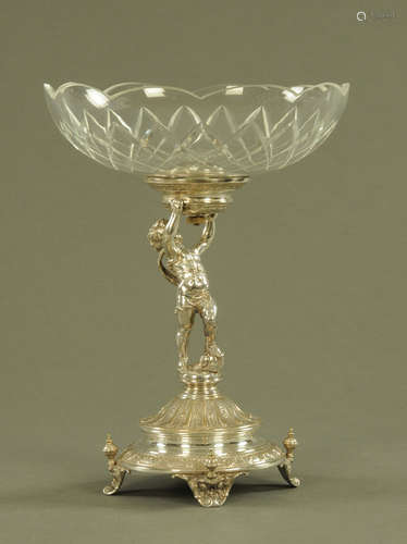 A WMF silver plated centrepiece, in the form of a cherub hol...