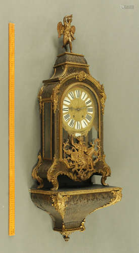 A 19th century French Boulle marquetry bracket clock with br...