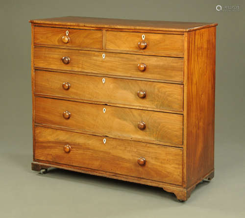 A 19th century mahogany chest of drawers,