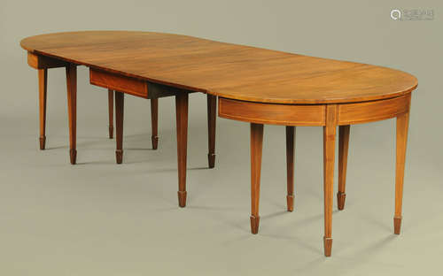 A 19th century mahogany dining table, with centre drop leaf ...