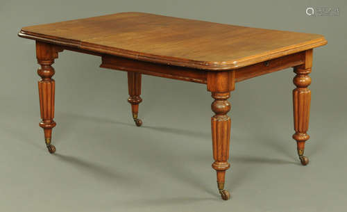 A Victorian mahogany extending dining table, rectangular, wi...