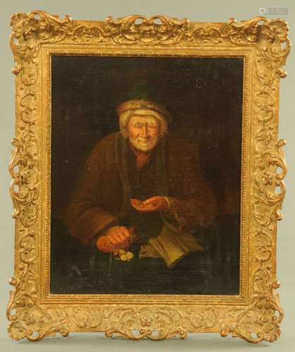 An early 19th century oil painting on canvas, of a bearded m...