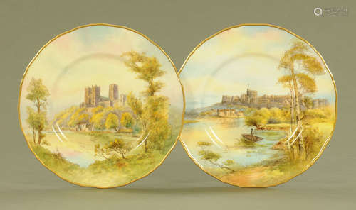 A pair of Royal Worcester cabinet plates,