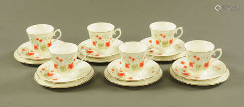 A Queen Anne bone China half tea set (18).