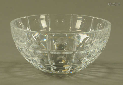 A Baccarat Art glass bowl, etched mark to underside. Diamete...