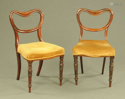 A pair of early Victorian mahogany dining chairs,