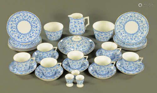 A Royal Crown Derby blue and white tea service, comprising 7...