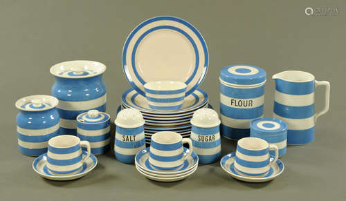 A quantity of TG Green & Co blue and white Cornish ware, inc...