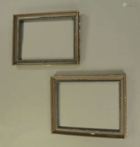 A pair of Victorian dark brown and ebonised picture frames, ...